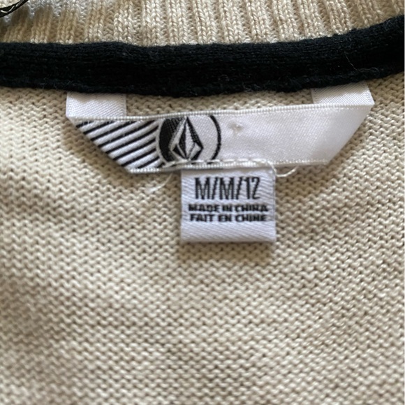 Volcom Bad Toda Stone Cream Motorcycle Print Sweater Size Small Medium - Picture 9 of 14